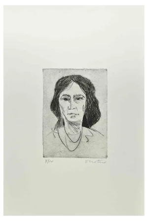 Enotrio Pugliese, Woman, Etching, 1963