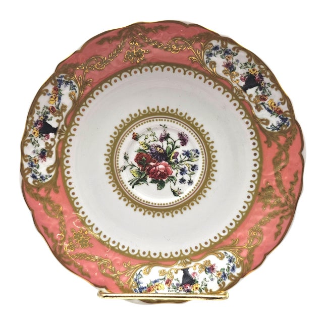 Late 20th Century Andrea by Sadek “Collection Sèvres” Pink Floral Gilt Tea Cup & Saucer For Sale - Image 11 of 14