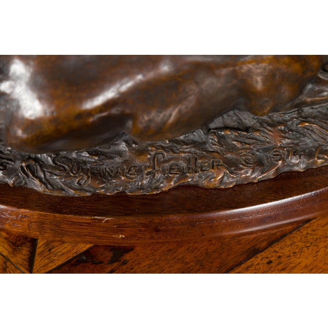 American Signed Suzanne Fiedler Cast Bronze Sculpture of a Mare and Her Foal Dated 1974 For Sale - Image 3 of 11