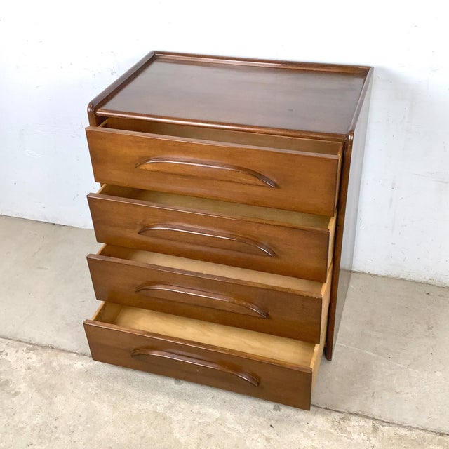 Mid-Century Modern Vintage Templeton Furniture Co. Walnut Four-Drawer Chest For Sale - Image 3 of 16