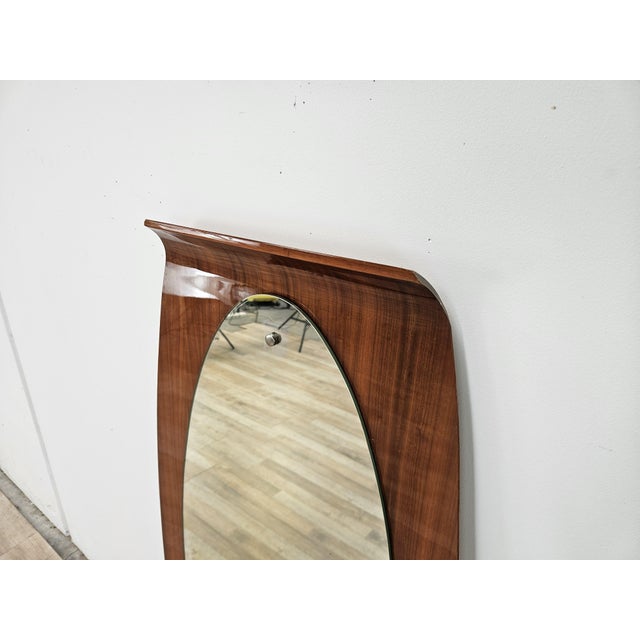 1970s Curved Plywood Wall Mirror from Campo E Graffi, 1960s For Sale - Image 5 of 14