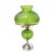 Vintage 1960s Green Glass Hurricane Table Lamp For Sale