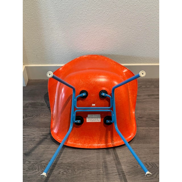 Orange Authentic Herman Miller Eames Fiberglass Chair For Sale - Image 8 of 9