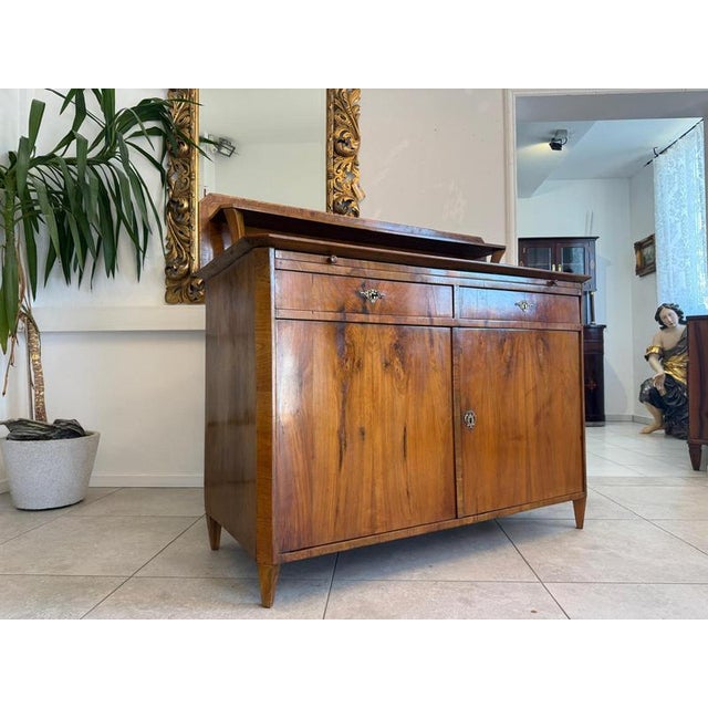 Biedermeier Sideboard in Walnut Veneer, 1900 For Sale - Image 11 of 17