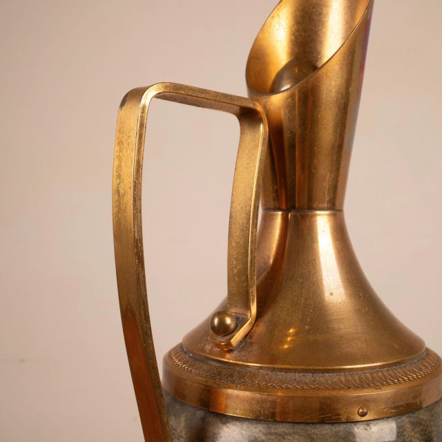 Grey Parchment and Brass Thermos from Macabo, Cusano Milanino, Italy, 1960 For Sale - Image 12 of 15