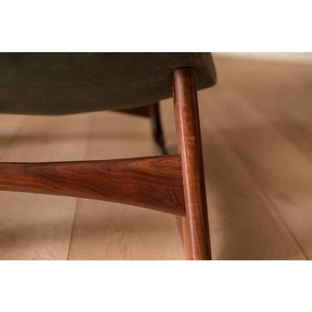 Vintage Sculptural Solid Walnut Tufted Slipper Lounge Chair by Adrian Pearsall For Sale - Image 12 of 13