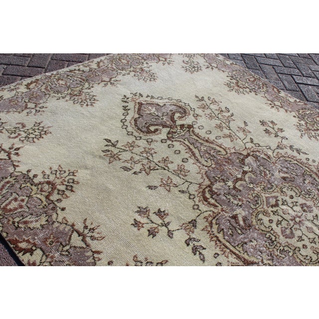 Tan Vintage Turkish Anatolian Area Rug - 66"x106" For Sale - Image 8 of 13