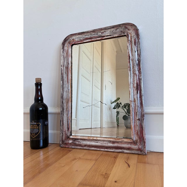 Wood Antique French Louis Philippe Silvered Giltwood Mirror – Late 19th Century For Sale - Image 7 of 9