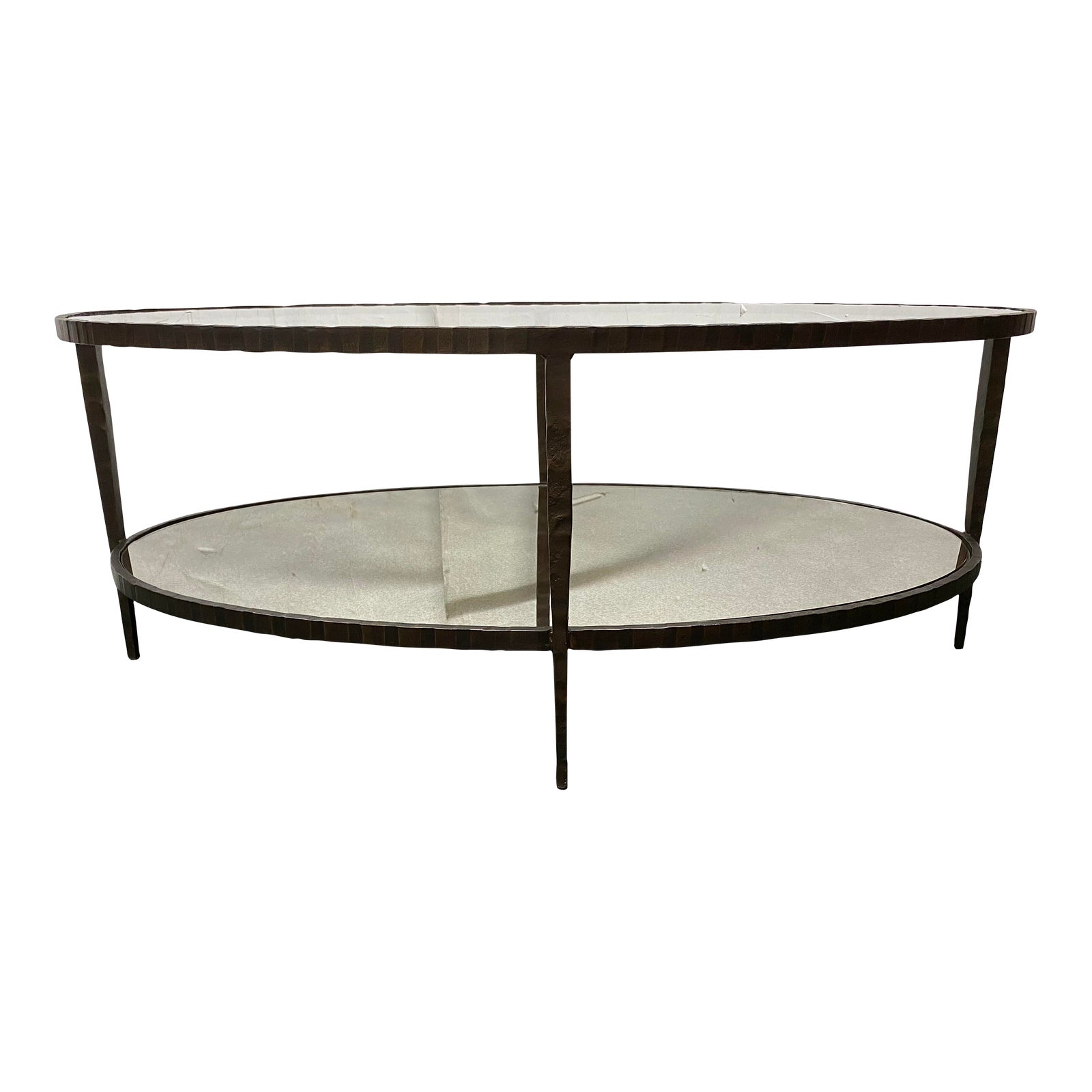 Crate & Barrel Clairmont Glass Coffee Table + Shelf Chairish