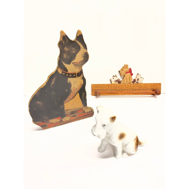 Wonderful collection of antique and vintage dog items for decor, collecting or children's rooms. Bull dog, terrier and...