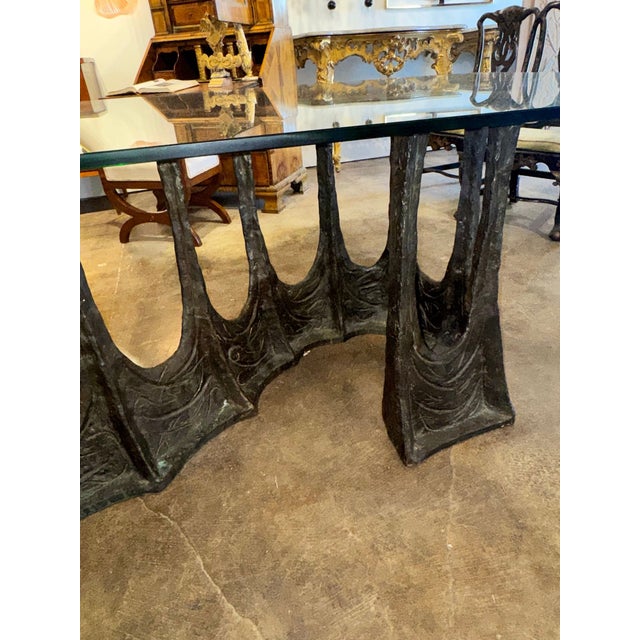 Bronze Paul Evans Design Dining Table For Sale - Image 4 of 6