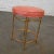 Gold Mid-20th Century Italian Style Round Stool With Rose Damask Seat & Gilt Metal Faux Bamboo Legs For Sale - Image 8 of 13