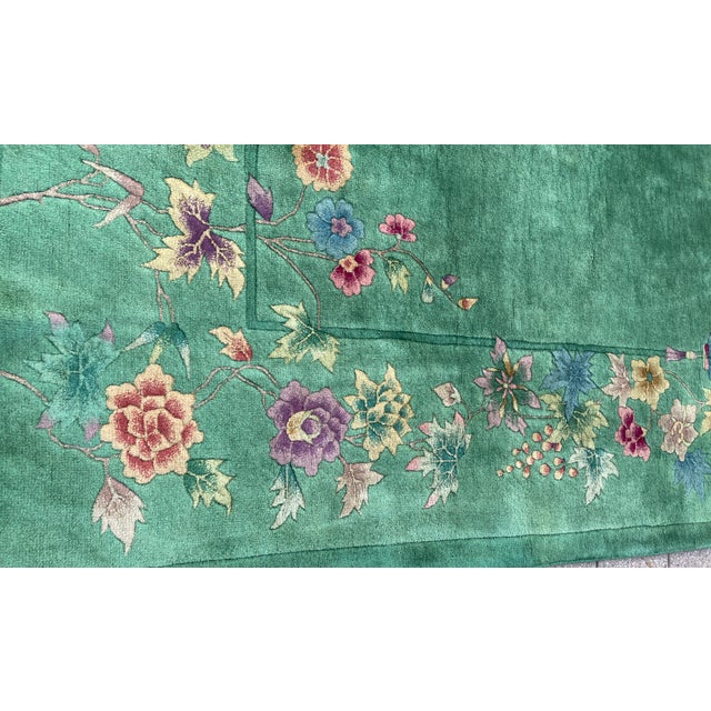 Antique Art Deco Chinese Carpet, Wonderful Carpet of Happiness For Sale - Image 10 of 11