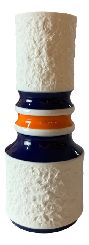Vase in Blue and Orange from Royal Porcelain Bavaria KPM