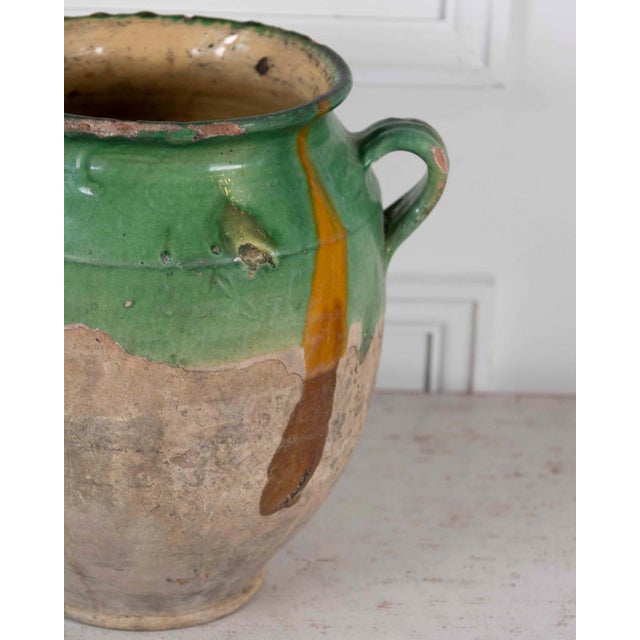 French French 19th Century Green-Glaze Confit Pot For Sale - Image 3 of 10
