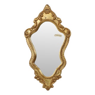 Small Baroque Crested Mirror in Gold Leaf Gilt from Deknudt, 1960s For Sale