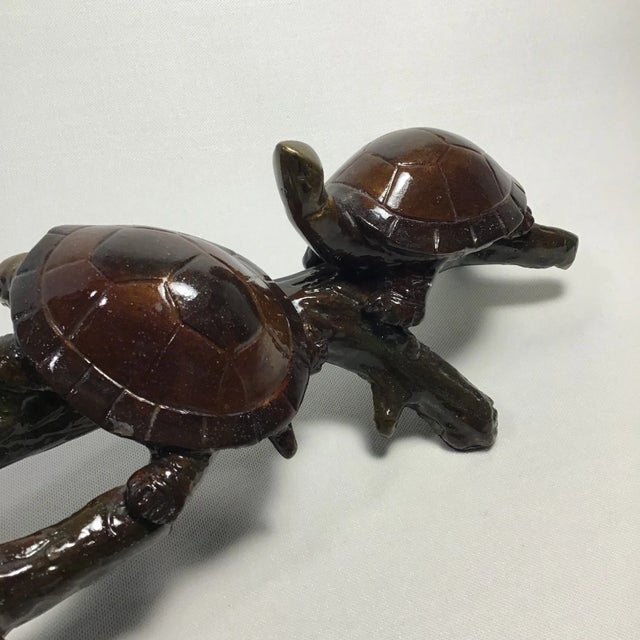 Contemporary 2000’s Bronze Sun Bathing Turtles For Sale - Image 3 of 13