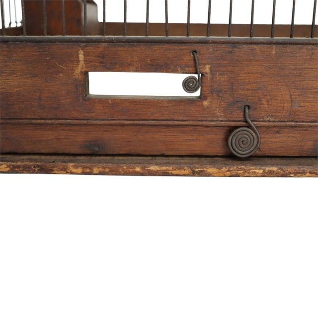 Antique English Wire & Wood Finch Bird Cage 19thC For Sale - Image 6 of 8