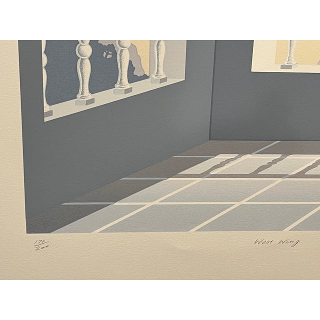 1980s Mick Durrant Signed Serigraph Pair East Wing & West Wing Limited Edition Prints For Sale In San Francisco - Image 6 of 14