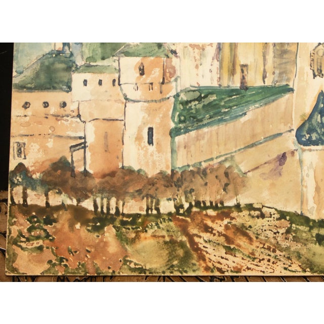 C. 1920-1950s Antique or Vintage Watercolor in the Style of Nicholas Roerich For Sale In Dallas - Image 6 of 11