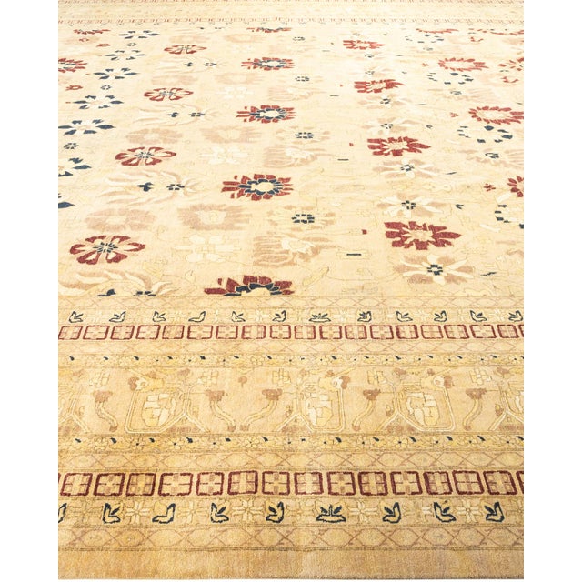 Solo Rugs Mogul, One-of-a-Kind Hand-Knotted Area Rug - Ivory, 12' 2" x 15' 5" For Sale - Image 4 of 8