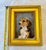 Contemporary Gold Wood Framed Oil on Board Portrait ÄúBeagle PuppyÄù Artist Signed Pm For Sale - Image 10 of 12