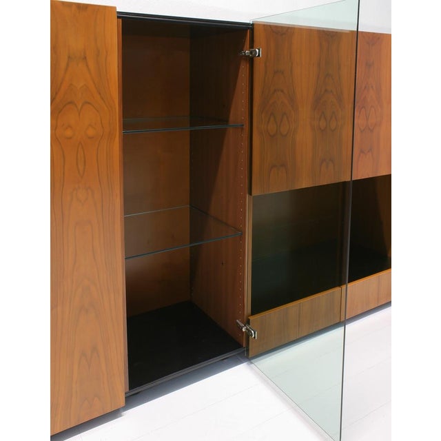 1970s Modular Mirror Top Wall Unit with Integrated Bar Cabinet, Italy, 1970s For Sale - Image 5 of 18