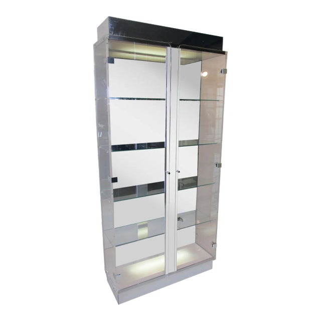 Charles Hollis Jones Lucite / Glass Cabinet For Sale