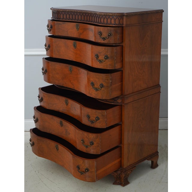 Traditional Vintage Walnut Georgian Style High Chest For Sale - Image 3 of 16