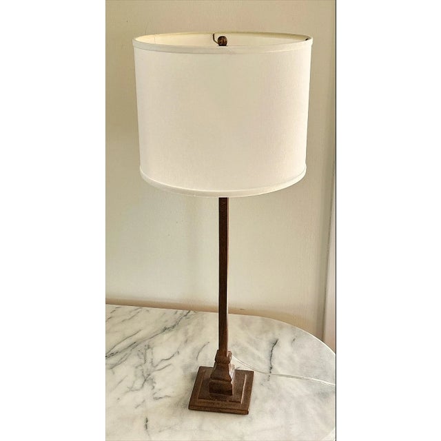 Metal Palecek Hollywood Regency Ridge Metal Lamps - A Pair For Sale - Image 7 of 9