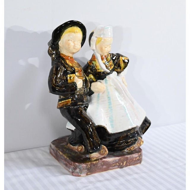 Polychrome earthenware sculpture signed on the reverse by Isabelle Delcourt dite Bel Delcourt (1915-2017). This French...