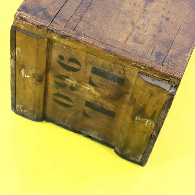Rectangular Wooden Chest with Numbered Metal Lock For Sale - Image 10 of 14