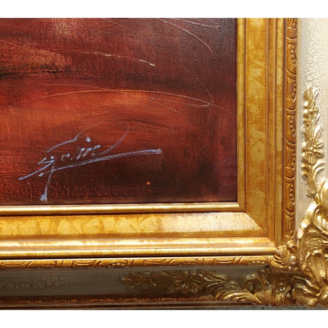 Henry Asencio -Dark Hair Woman Seated Nude-Painting on Canvas For Sale In Los Angeles - Image 6 of 9