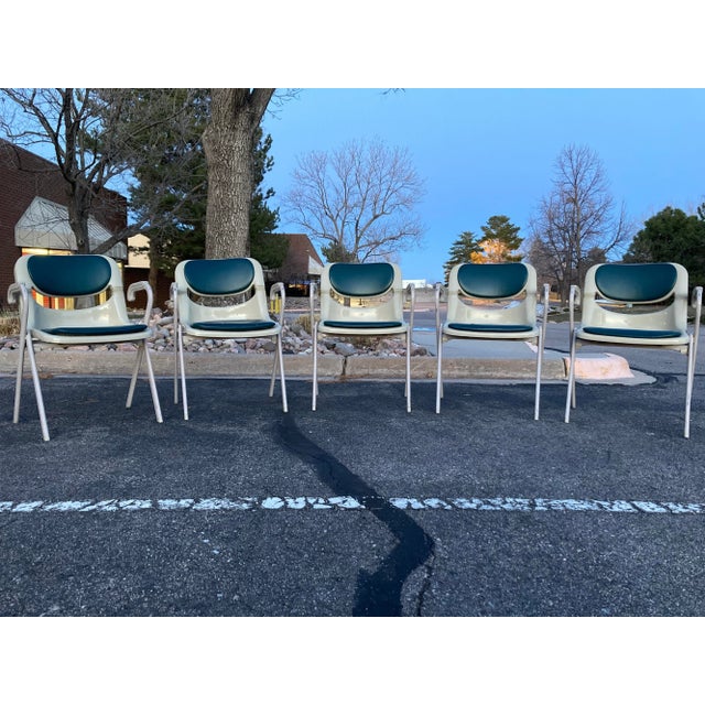 Mid-Century Modern Postmodern Armchairs Giancarlo Piretti & Emilio Ambasz for Dorsal Openark - Set of 5 For Sale - Image 3 of 13