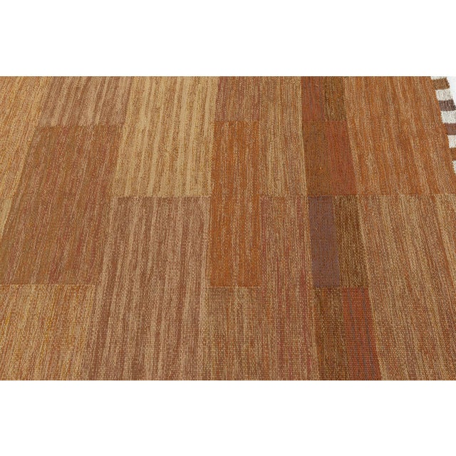 1940s Vintage Scandinavian Tan Flatweave Carpet by Marianne Richter AB MMF For Sale - Image 5 of 9