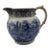Antique English Blue Transferware Pitcher, Romantic Landscape With Castle For Sale