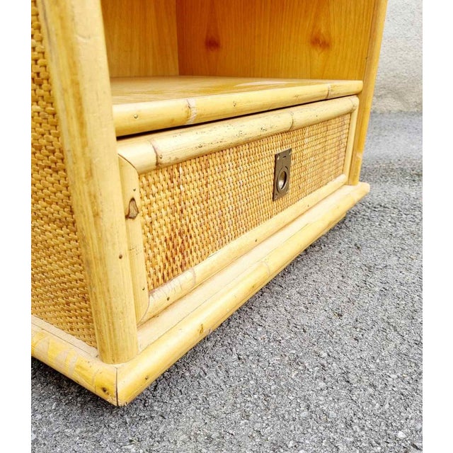 Italian Modern Bamboo and Rattan Nightstand by Dal Vera, 1960s For Sale - Image 11 of 15