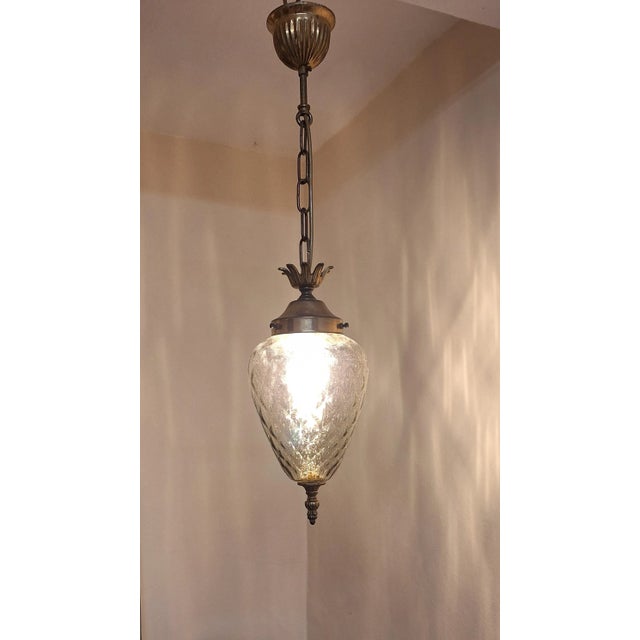 Vintage Ceiling Lamp with Tinted Teardrop-Shaped Glass Shade, 1970s For Sale - Image 3 of 7