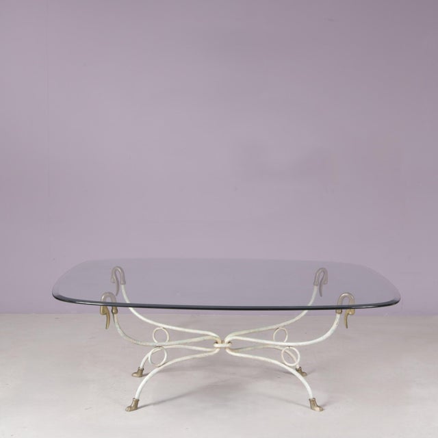 Hollywood Regency Coffee Table with Duck Heads in the style of Maison Jansen, Italy, 1970s For Sale - Image 4 of 12