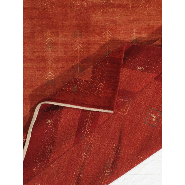 Textile Vintage Hand-Knotted Persian Gabbeh Rug 9'7" X 12'5" For Sale - Image 7 of 7