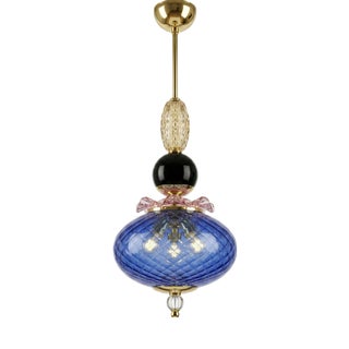 Murano Glass Lollypop Pendant Lamp, 1970s For Sale