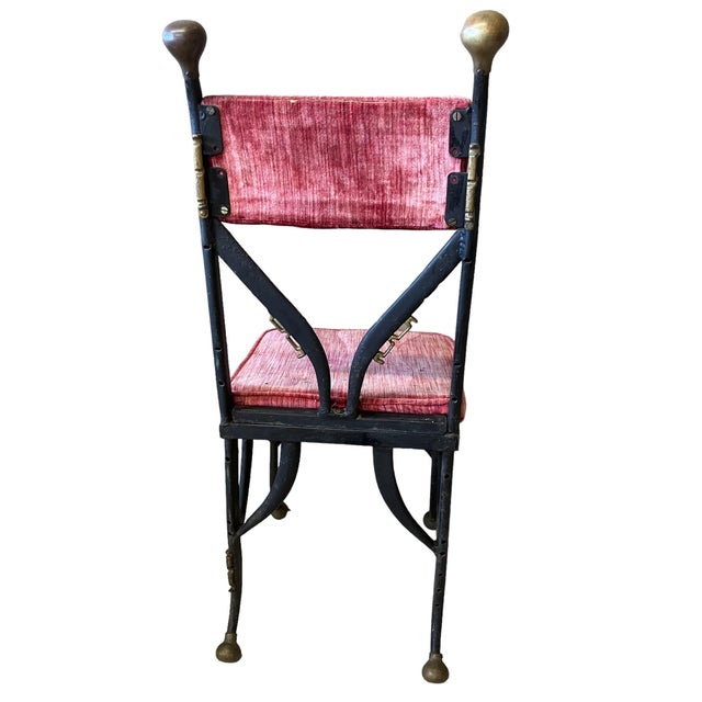 Four Amazing Upholstered hand constructed Chairs made from antique horse collars. Extremely unusual and in good condition...