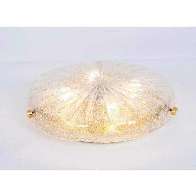 Round Murano Amber Sunburst Flush Mount from Hillebrand, Germany, 1970s For Sale - Image 11 of 13
