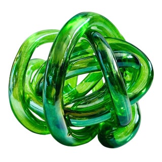 Vintage Green Art Glass Knot For Sale