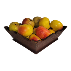 19Thc Apple Box W/ Collection of 15 Alabaster Apples ( Stone Fruit )