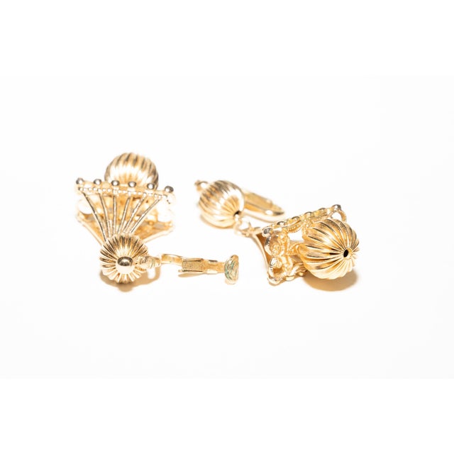 Vintage 1950's Napier Gold Filled Clip on Dangle Earrings, Pair For Sale - Image 11 of 12