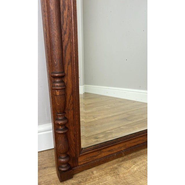 Antique French Oak Wall Mirror wirh Carved Frame For Sale - Image 5 of 14