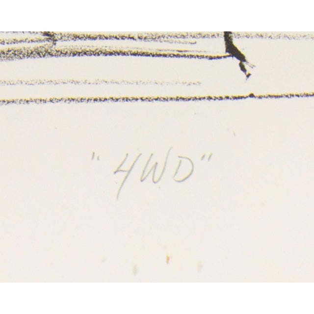 Printmaking Materials 1983 “4wd” Lithograph Print by Dan Welden For Sale - Image 7 of 9