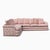 1980s Postmodern Pink Floral Curved Sectional Sofa For Sale - Image 10 of 18
