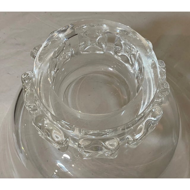 Huge Vintage Footed Center Piece Steuben Punch Crystal Footed Glass Bowl Art For Sale In New York - Image 6 of 13